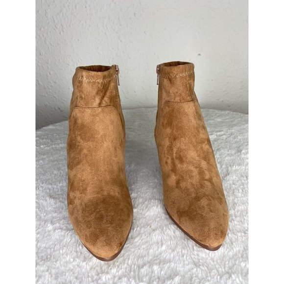 Aldo women’s Chelsea ankle boots booties tan pointed toe zipper closure size 8.5 - Picture 8 of 14